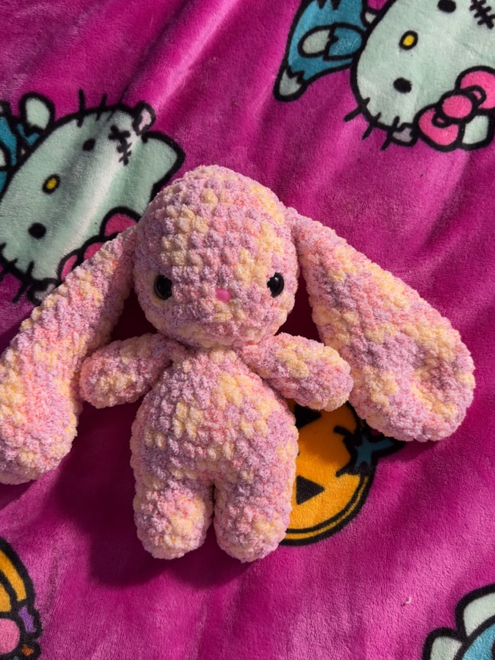 Plush Pink & Cream Bunny Small Pet Toy